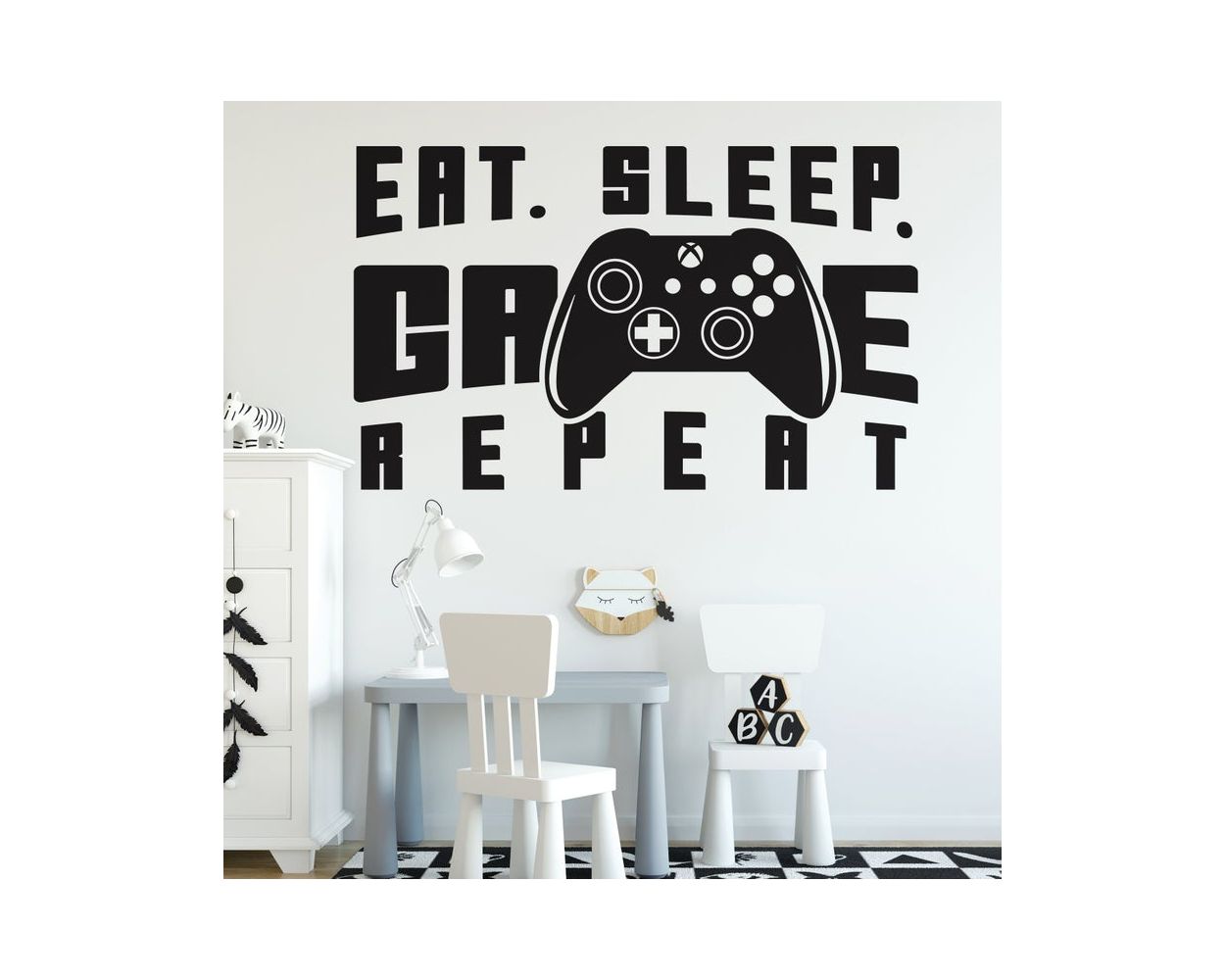 Best Eat Sleep Game Repeat Vinyl Wall Stickers For Gaming Room Decor