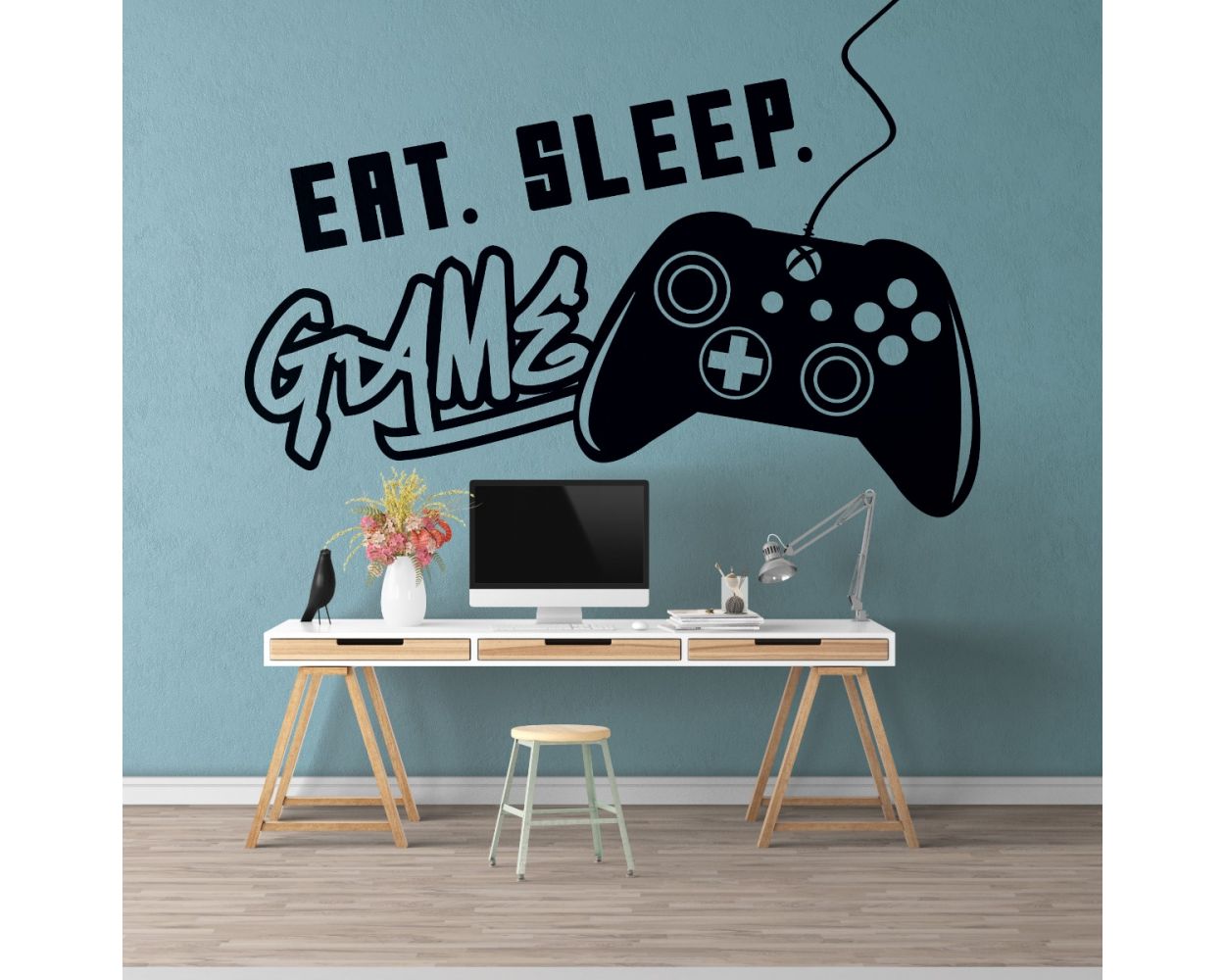 Eat Sleep Game Controller Video Gaming Zone Wall Decals
