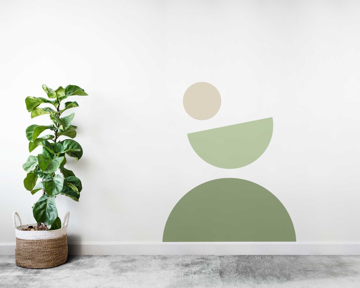 Abstract Circle And Half Circle Shape Boho Wall Decals