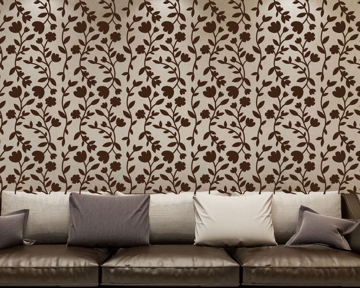 Best Abstract Flower Ornament Vector Seamless Luxury Pattern Wall Stickers