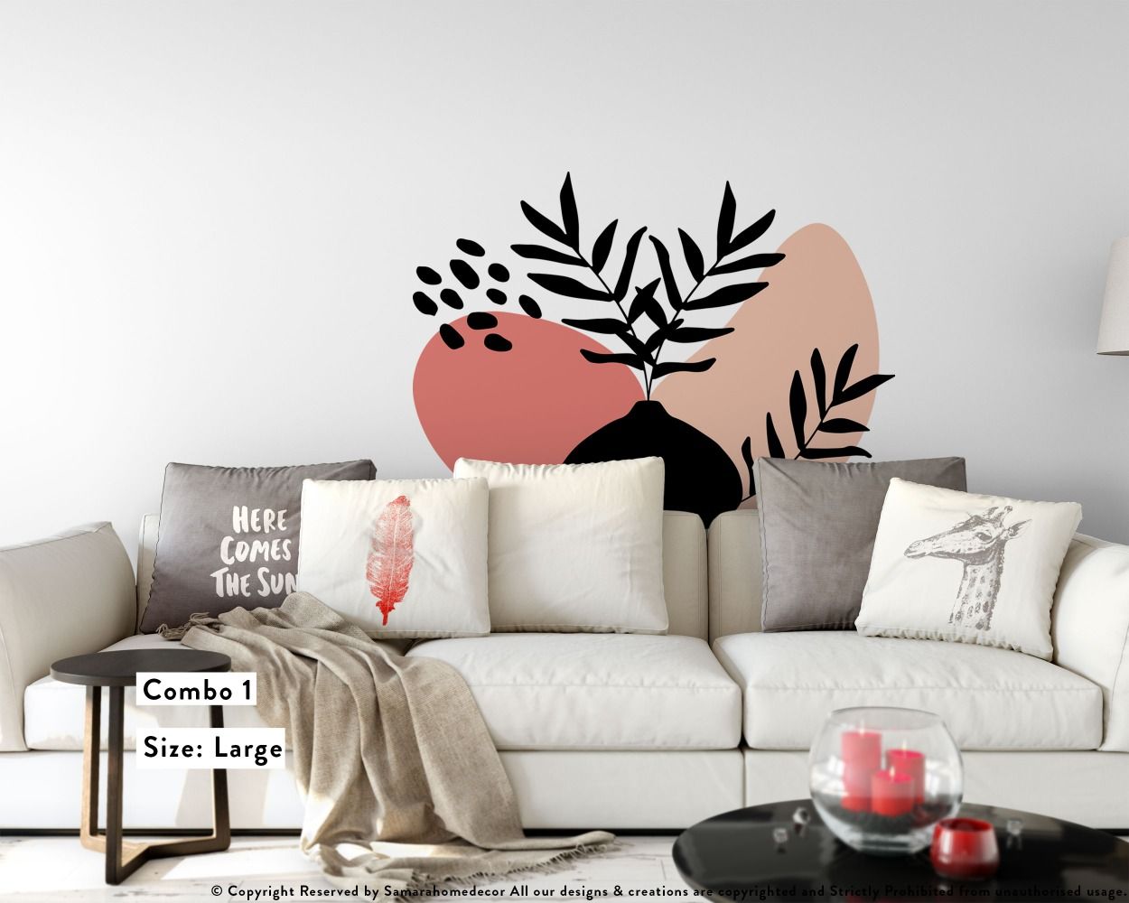 Best Abstract Shapes Boho Leaves Wall Decals