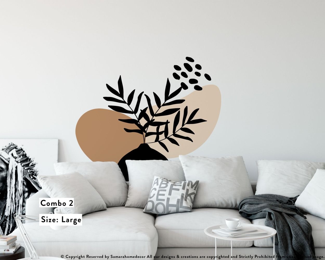 Best Abstract Shapes Boho Leaves Wall Stickers