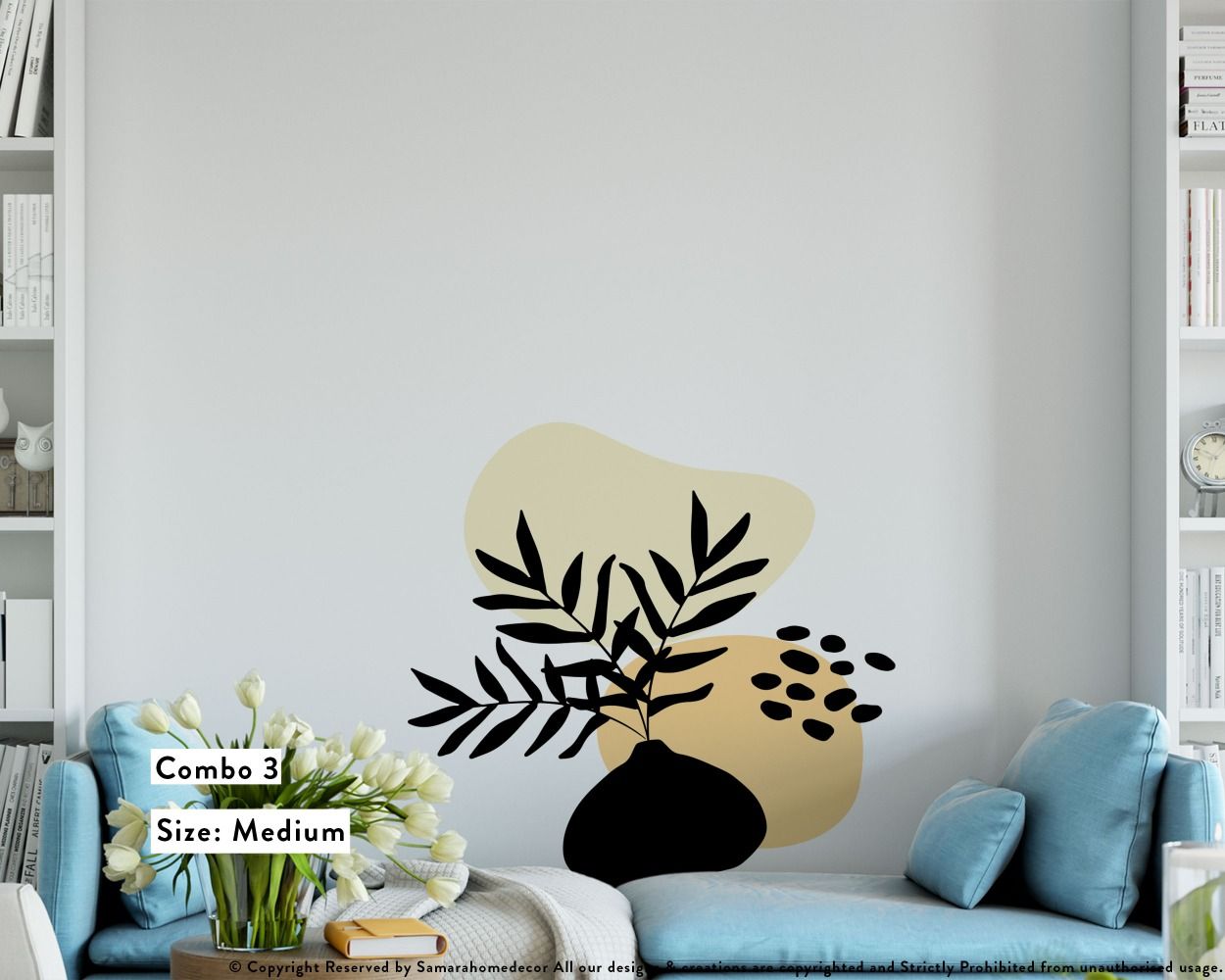 Abstract Shapes Boho Leaves Wall Stickers