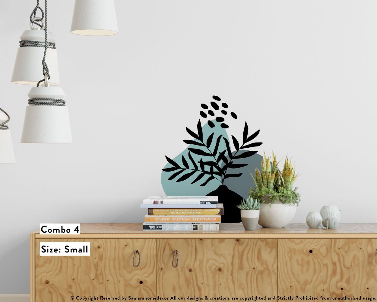 Abstract Shapes Boho Leaves vinyl Wall Decals