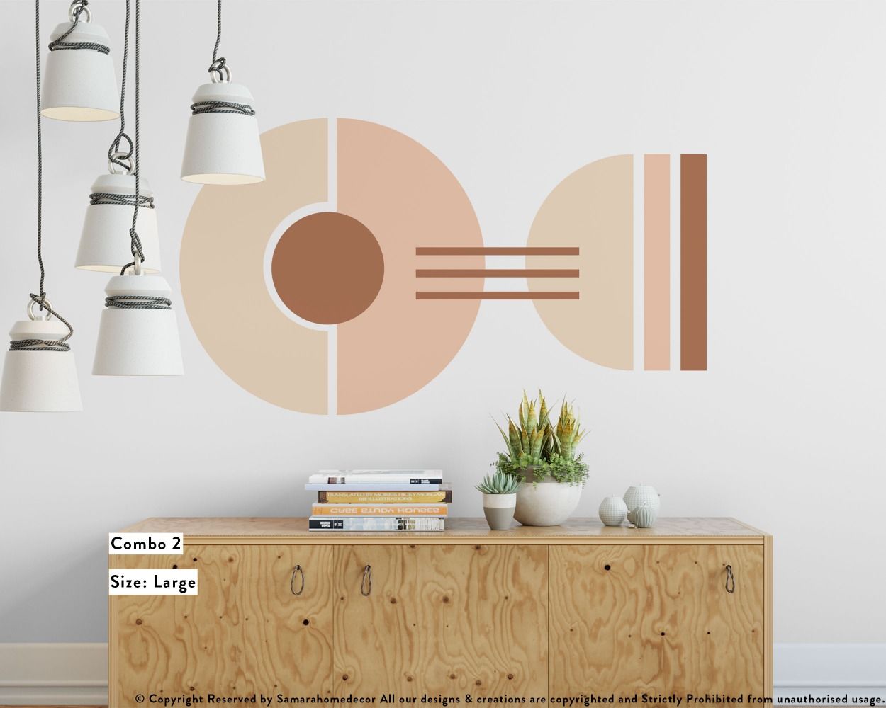 Best Half and Full Circles with lines Boho Shapes Vinyl Wall Decals