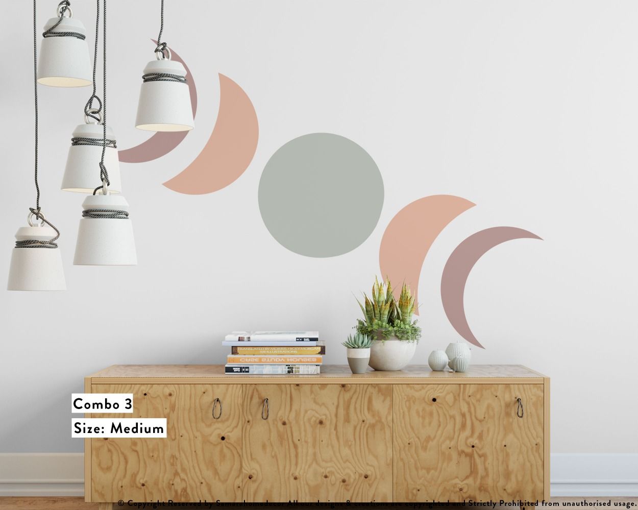 Boho Circle with Half Circles Nursery Vinyl Wall Decals