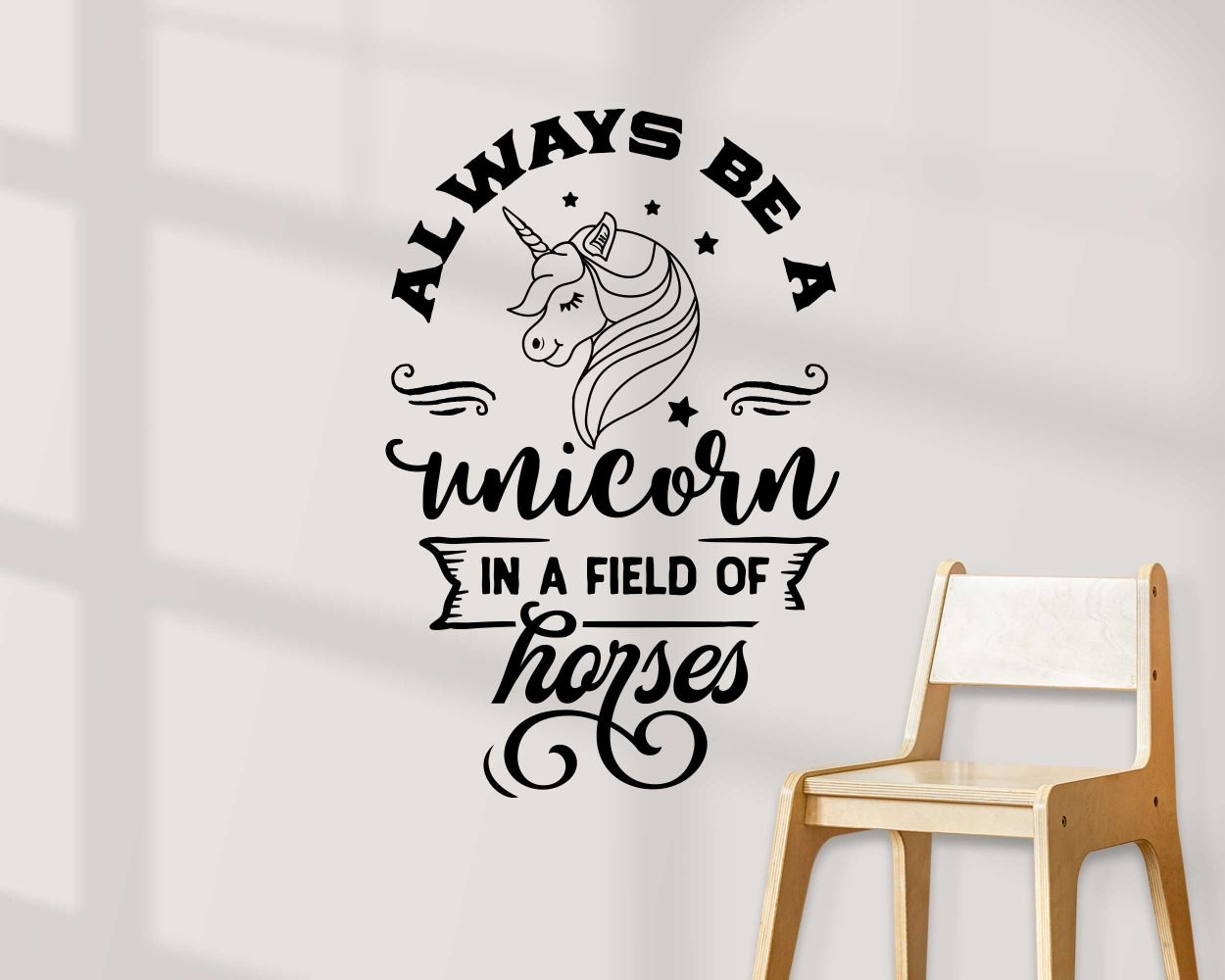 Always Be A Unicorn Motivational Quote Vinyl Sticker For Inspiring Office Decor