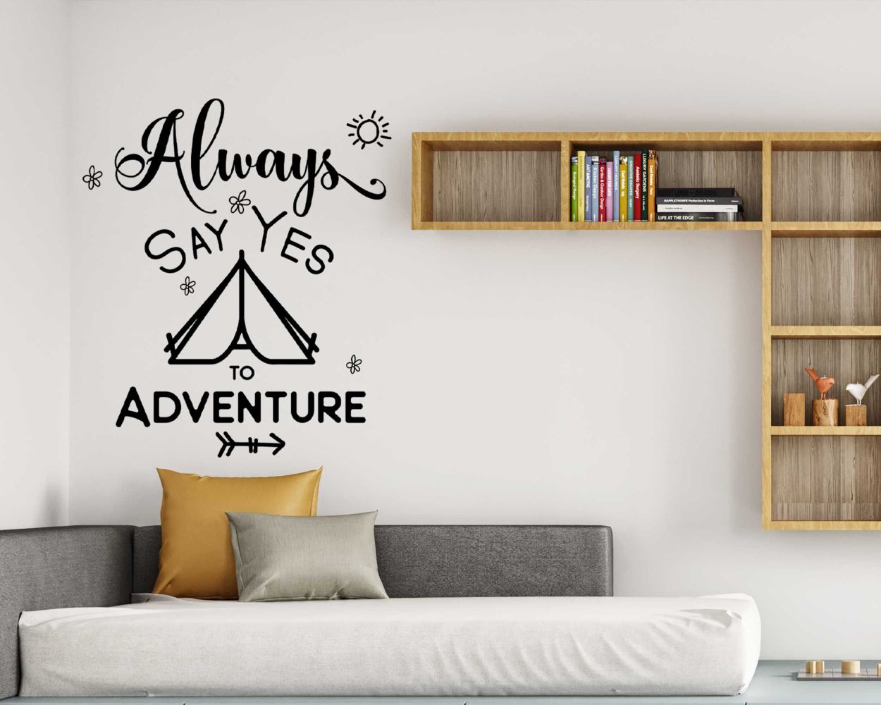 Always Say Yes To Adventure Quotes Wall Decals For Room Wall Decoration