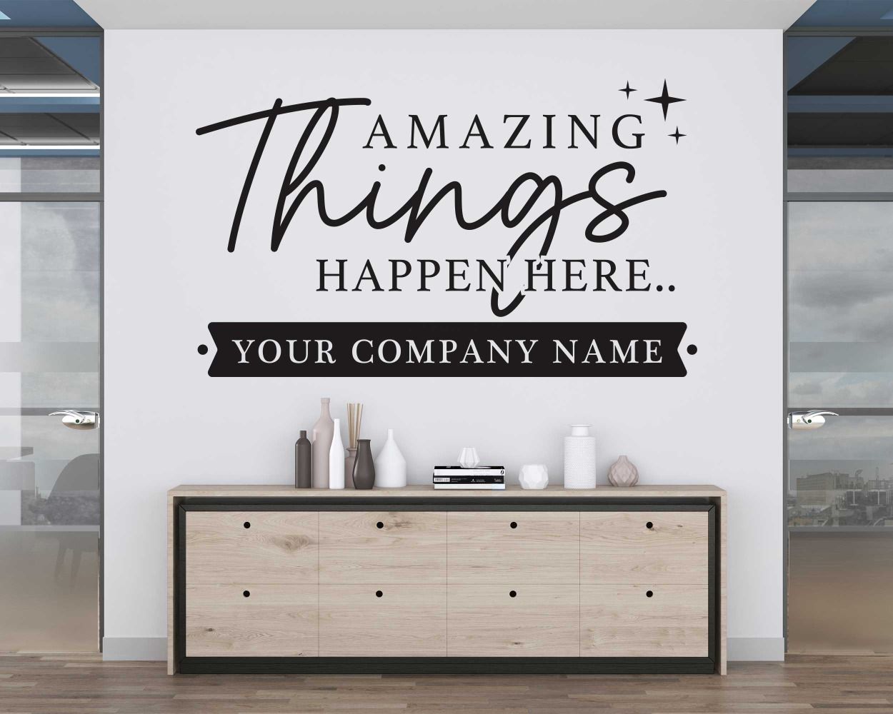 Custom Company Name With Office Quotes Wall Stickers