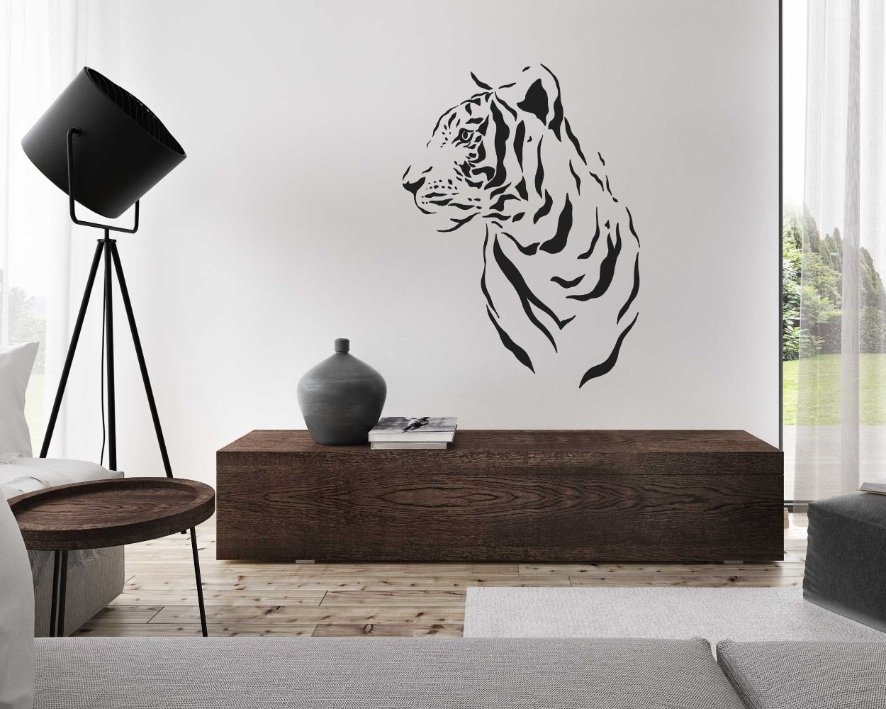 Tiger Face Jungle Animal Wall Stickers For Kids Room Decoration