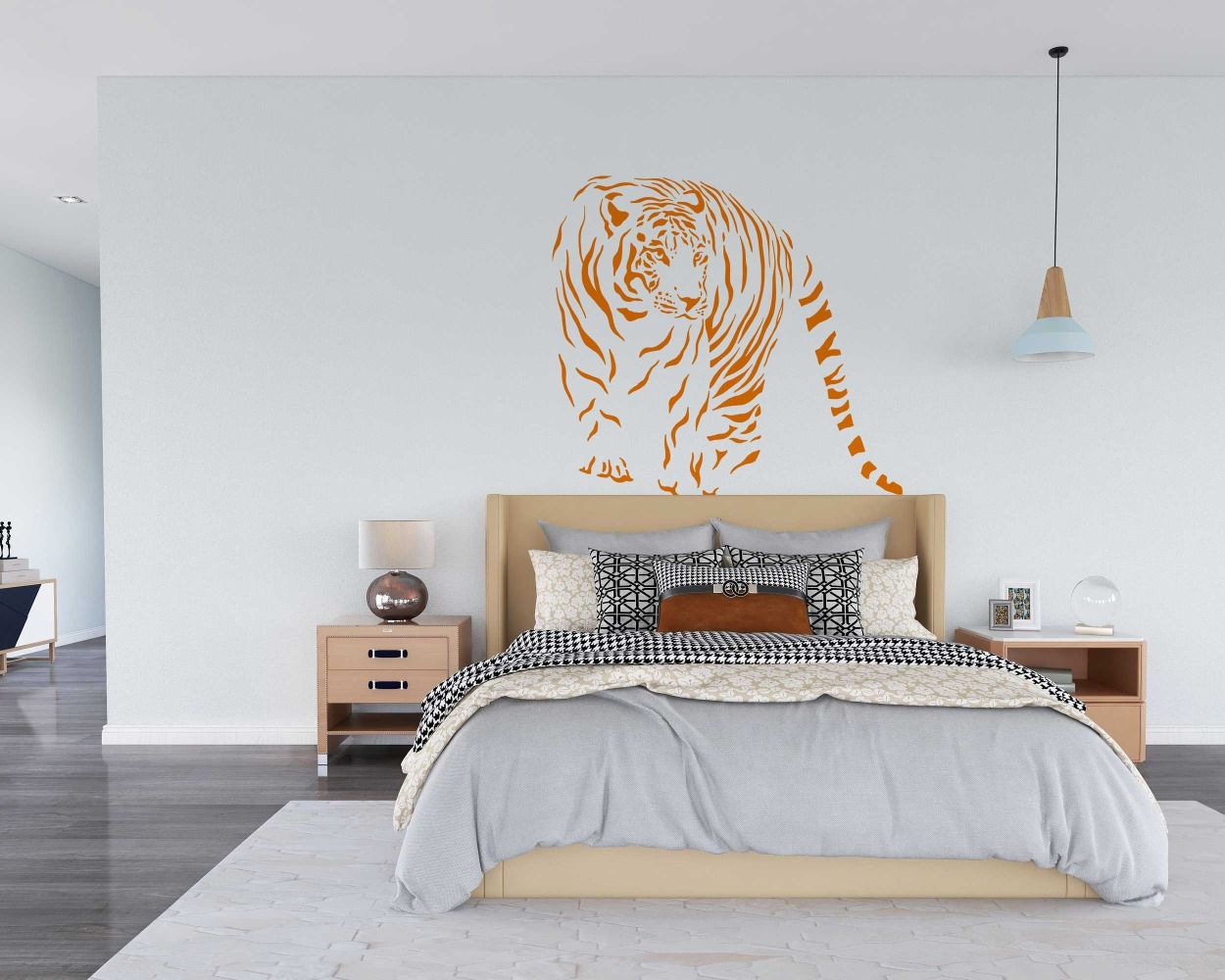 Walking Tiger Animal Wall Stickers For Kids Room Decoration