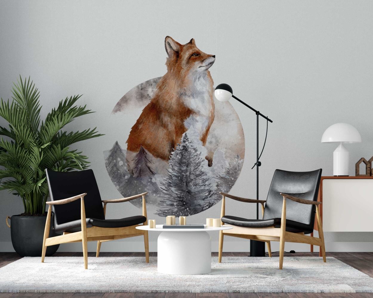 Red Fox Wild Animal Vinyl Wall Stickers For Nursery Decoration 