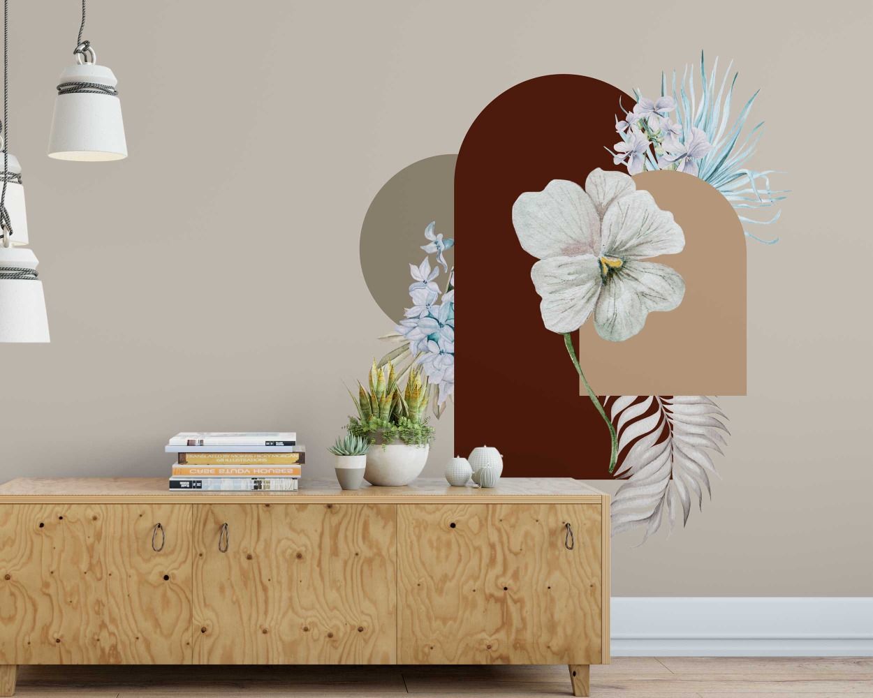 Beautiful Wall Art Floral Decoration Arch With Flower Wall Decals