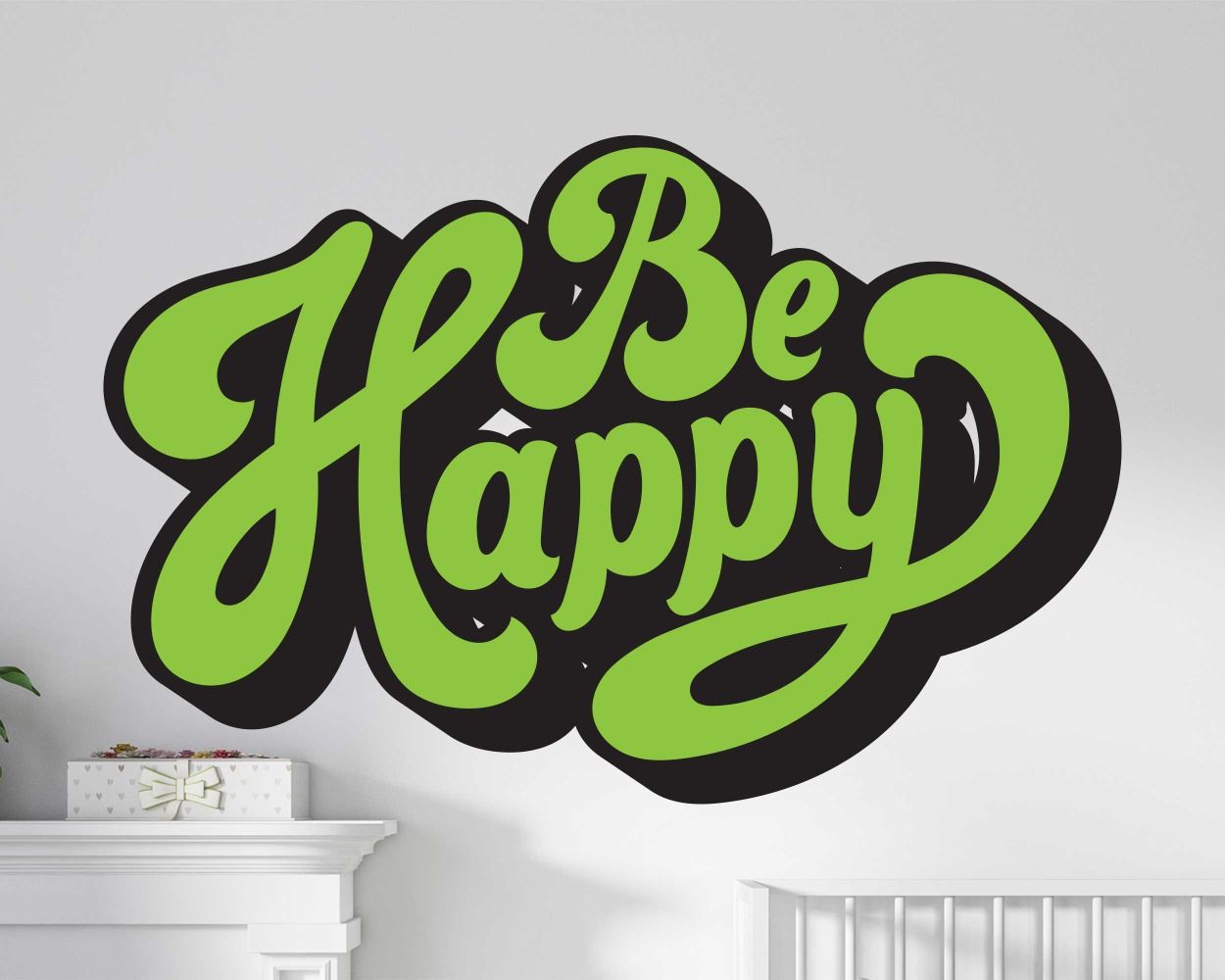 Be Happy Motivational Quote Vinyl Wall Stickers For Nursery Room Decoration 