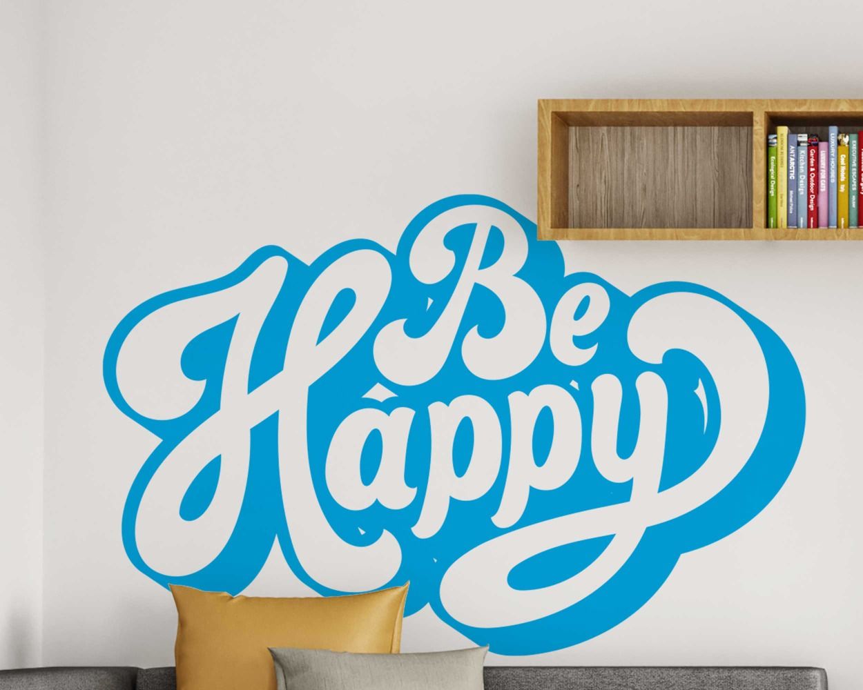Be Happy Motivational Quote Vinyl Wall Decals For Nursery Room Decoration 