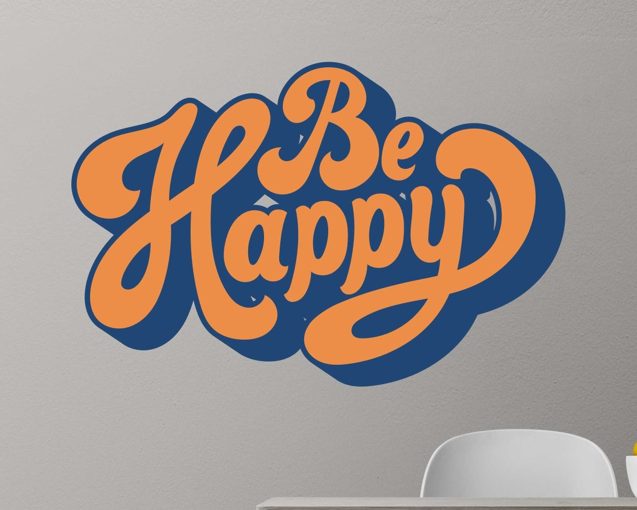 Be Happy Motivational Quote Vinyl Wall Stickers