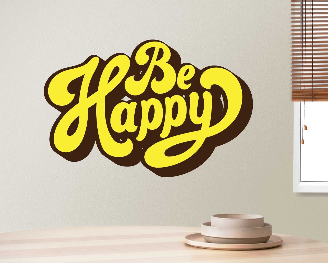 Be Happy Motivational Quote Vinyl Wall Decals