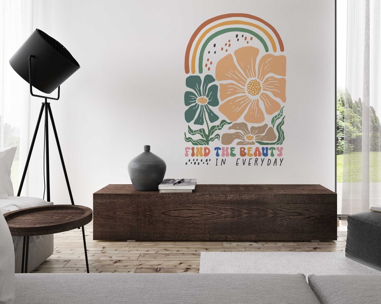 Best Beautiful Arch Shape Floral Wall Stickers For Home Decoration 