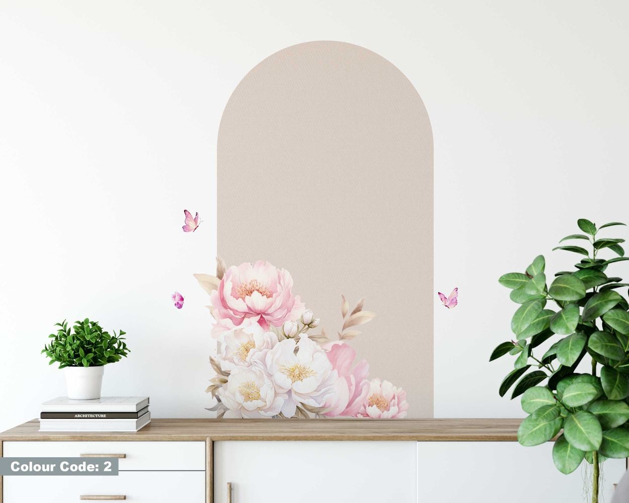 Best Beautiful Arch With Floral Wall Stickers For Bedroom Decor 