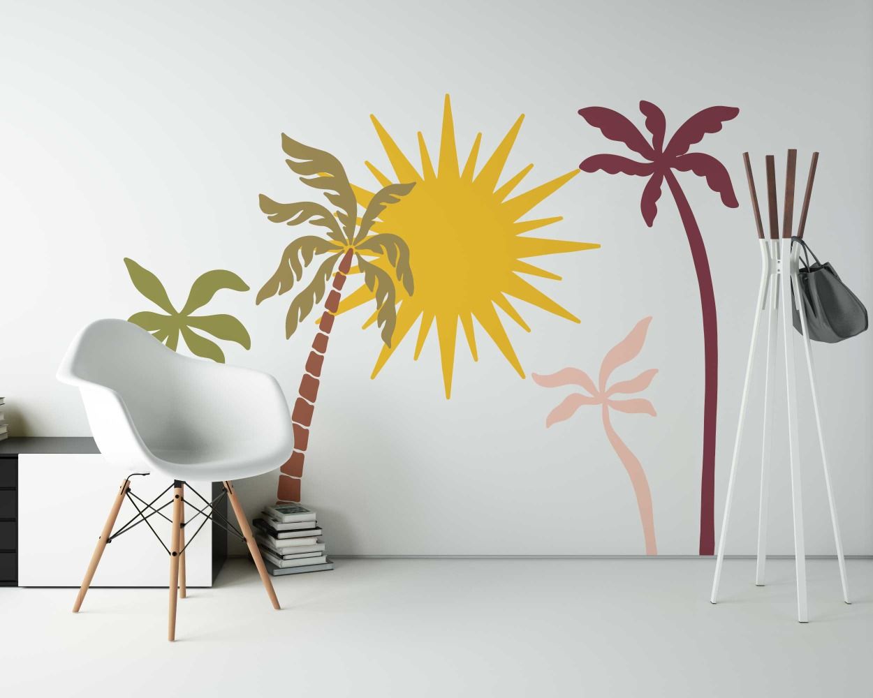 Beautiful Boho Trees And Sun Wall Decals