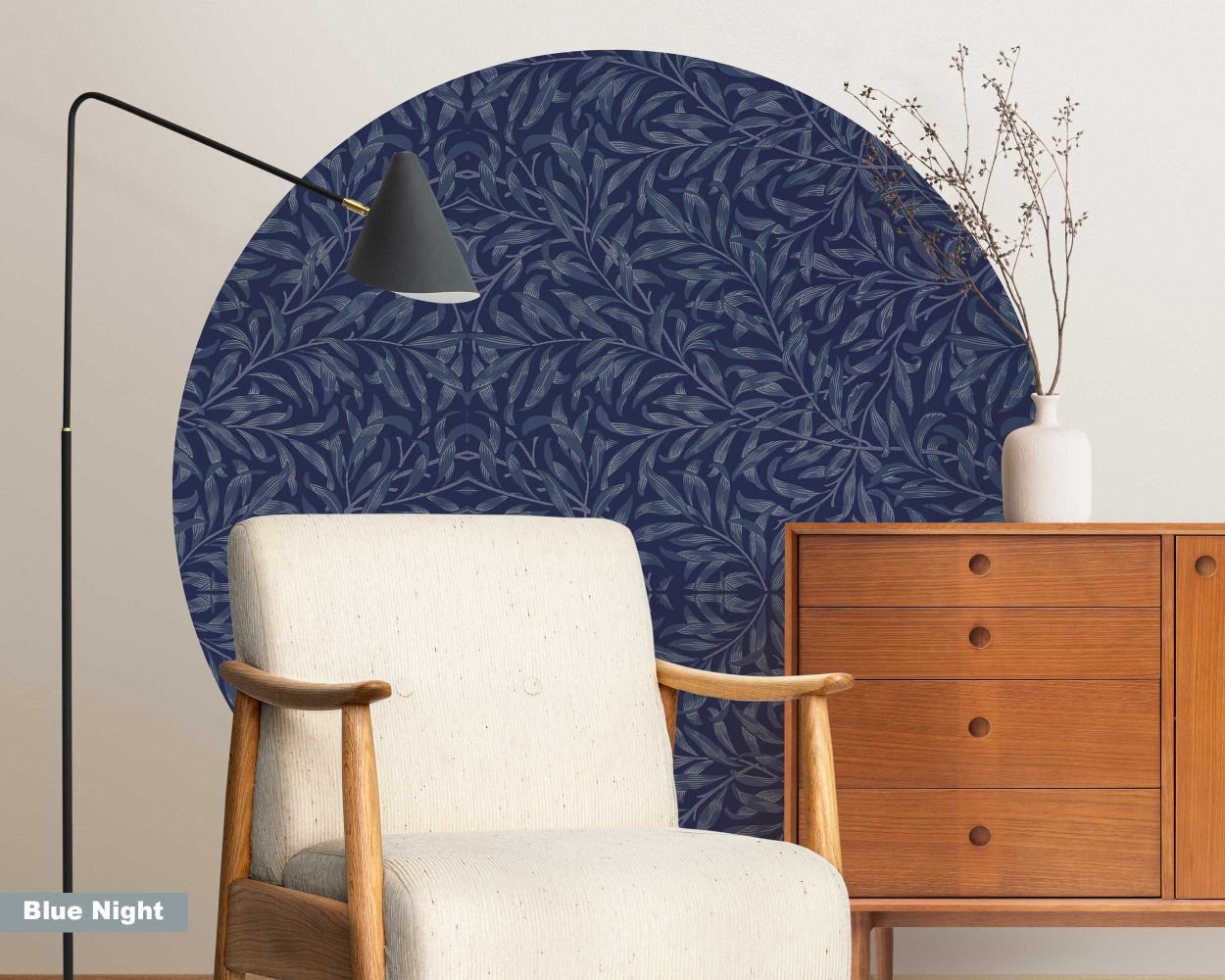 Beautiful Boho Willow Circle Vinyl Wall Stickers For Headboard Decor 