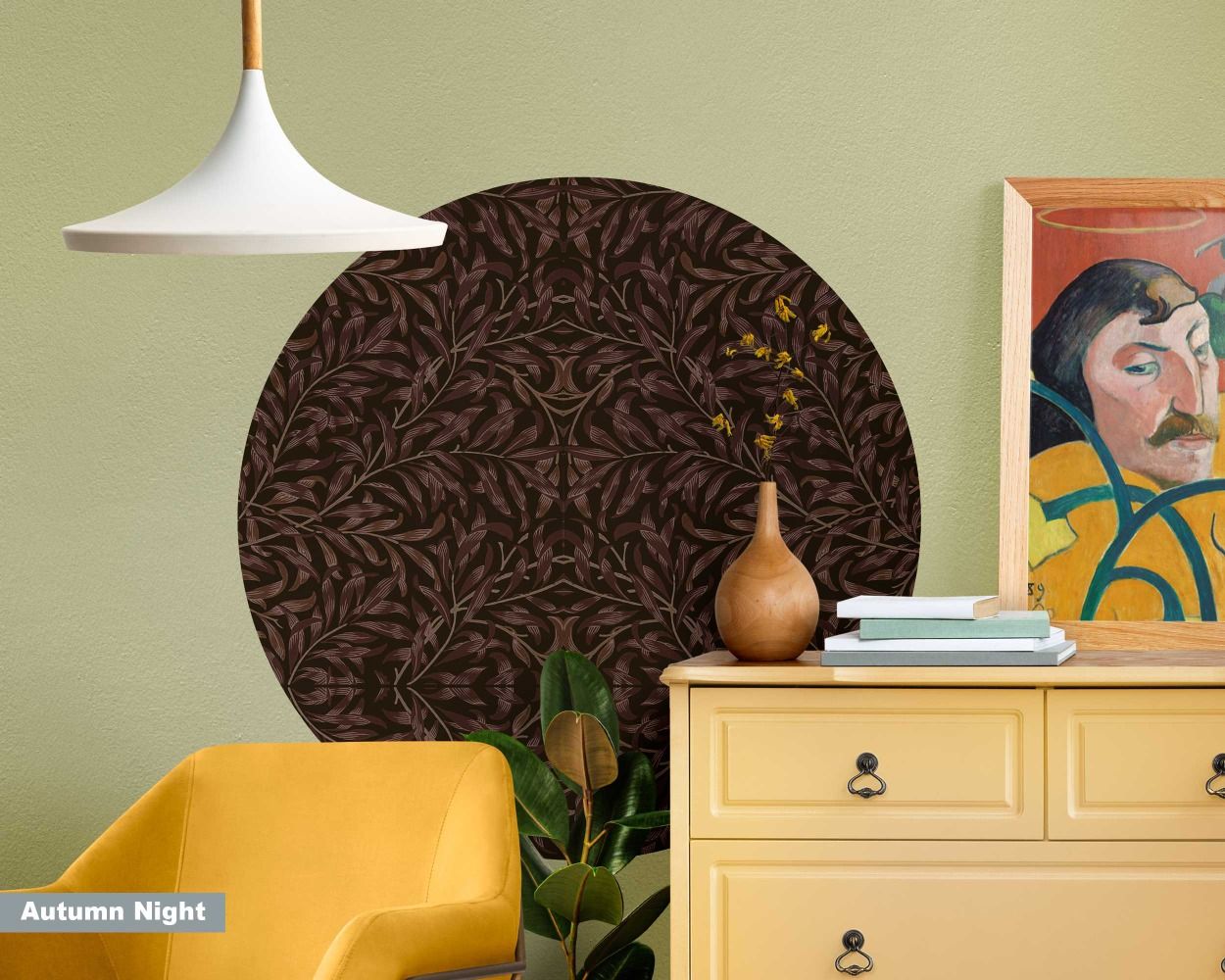 Beautiful Boho Willow Circle Vinyl Wall Decal For Headboard Decor 