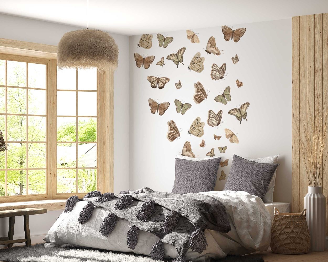Pastel Color Beautiful Butterflys Wall Sticker for Bedroom Decor 
