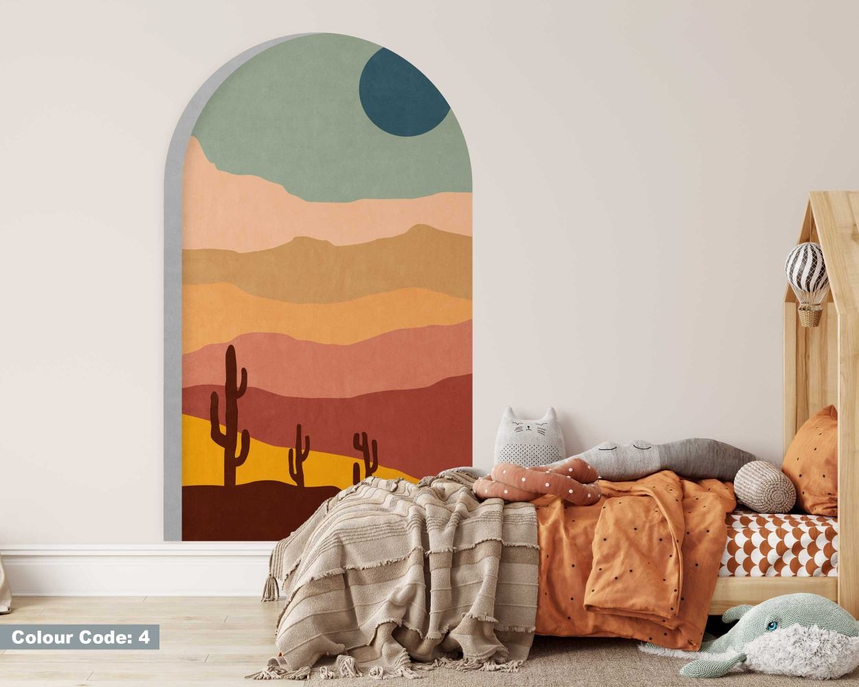 Best Cactus In The Desert With Moon Arch Wall Stickers
