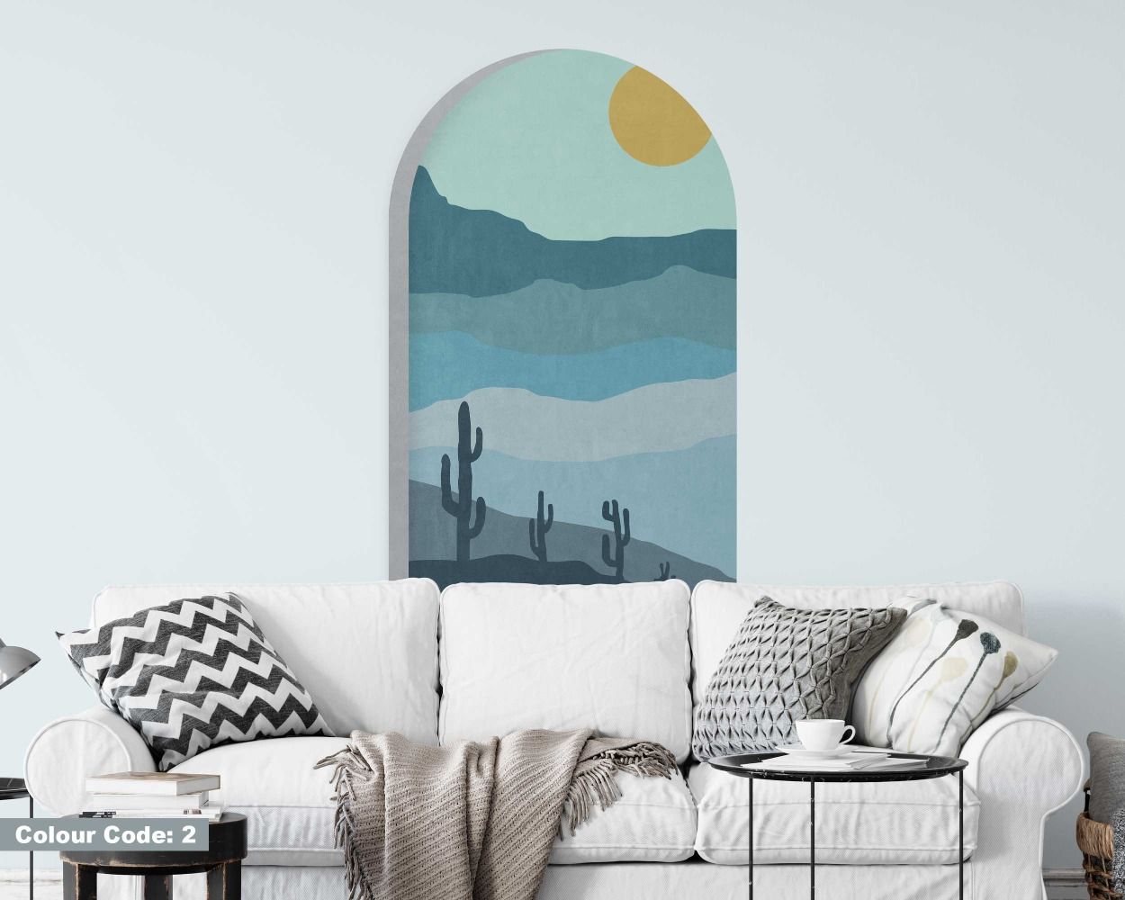 Best Cactus In The Desert With Moon Arch Wall Decals