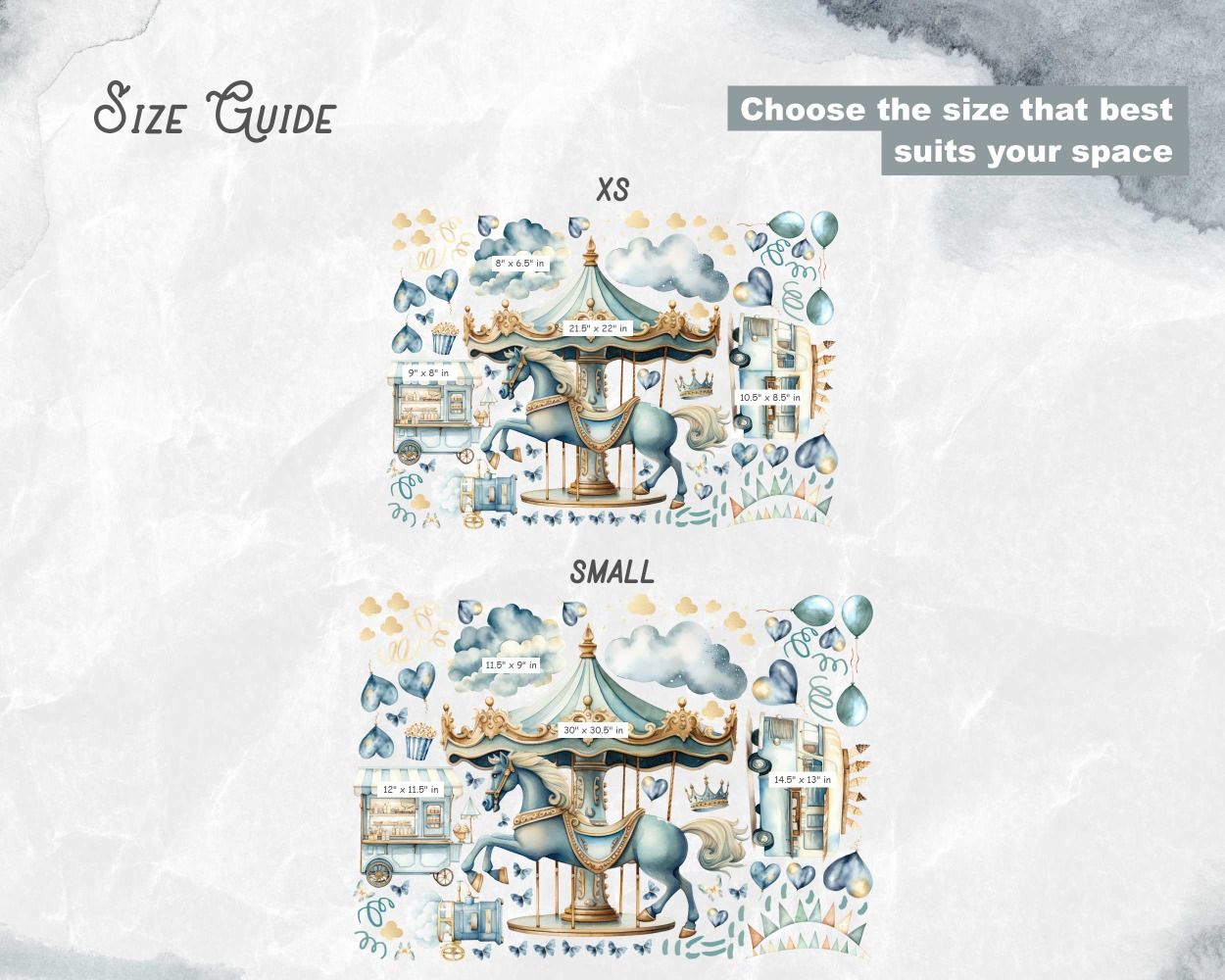 Beautiful Carousel With Horse And Van Vinyl Wall Decals