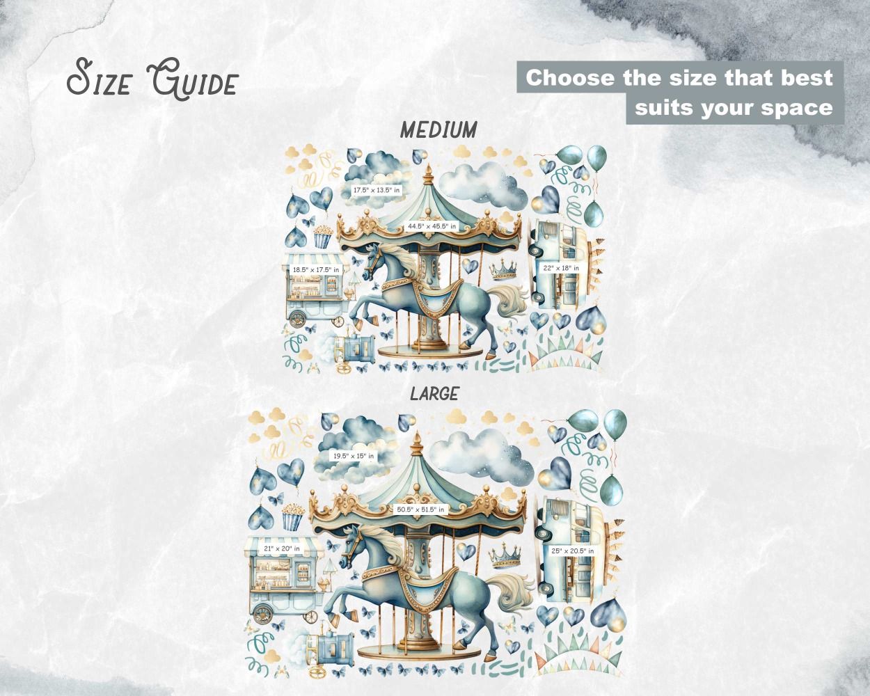 Beautiful Carousel With Horse And Van Vinyl Wall Stickers