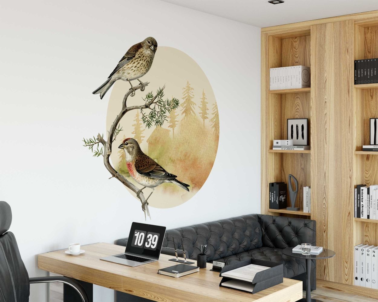 Beautiful Common Linnet Birds Wall Decals For Nursery Decoration 