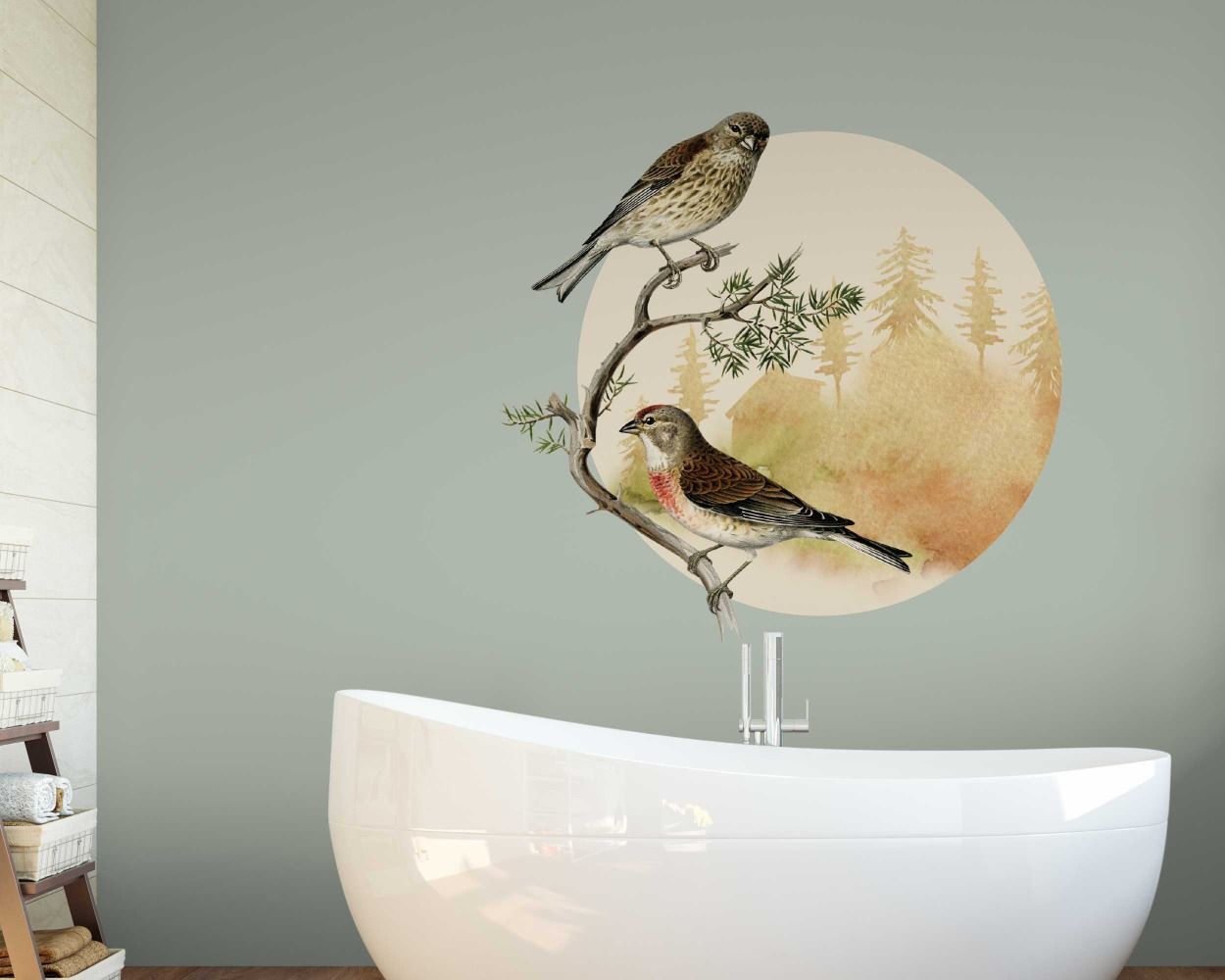 Beautiful Common Linnet Birds Wall Stickers