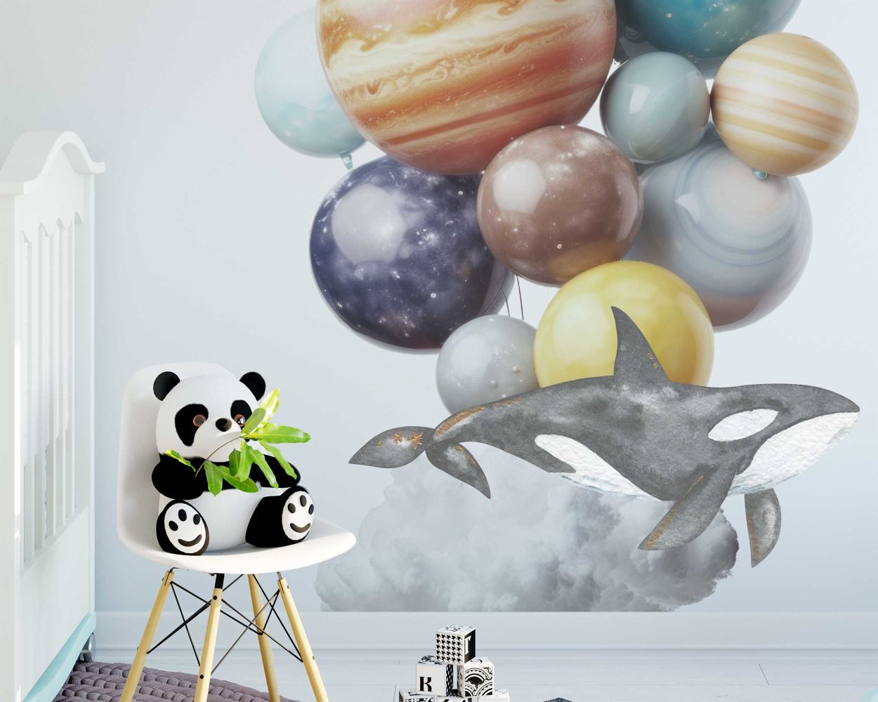 Beautiful Flying Whales Wall Decals
