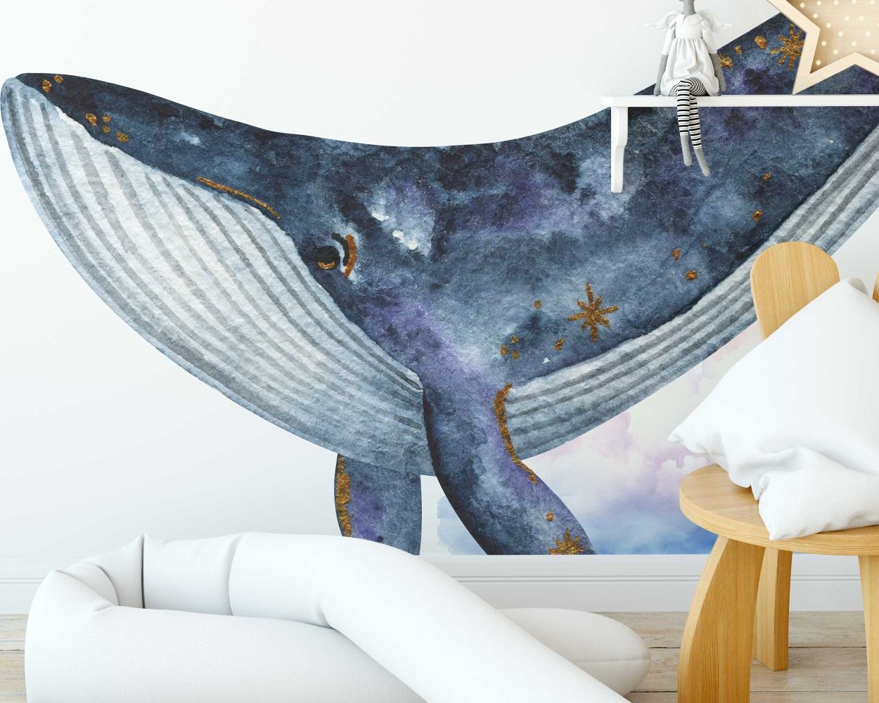 Beautiful Flying Whales Wall Stickers