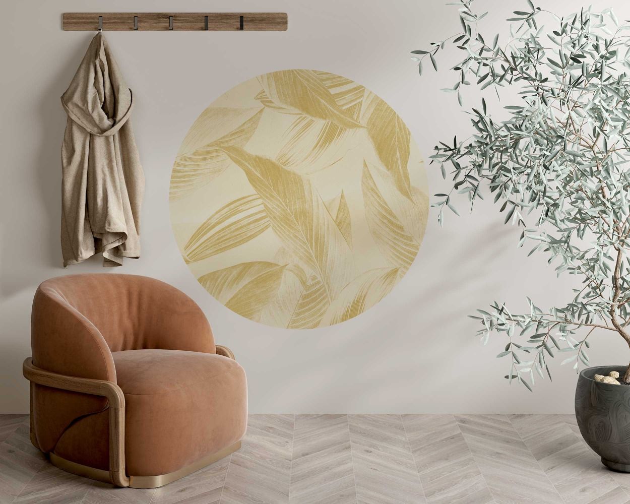 Whimsical plant Leaves Wall Stickers Round Floral decor