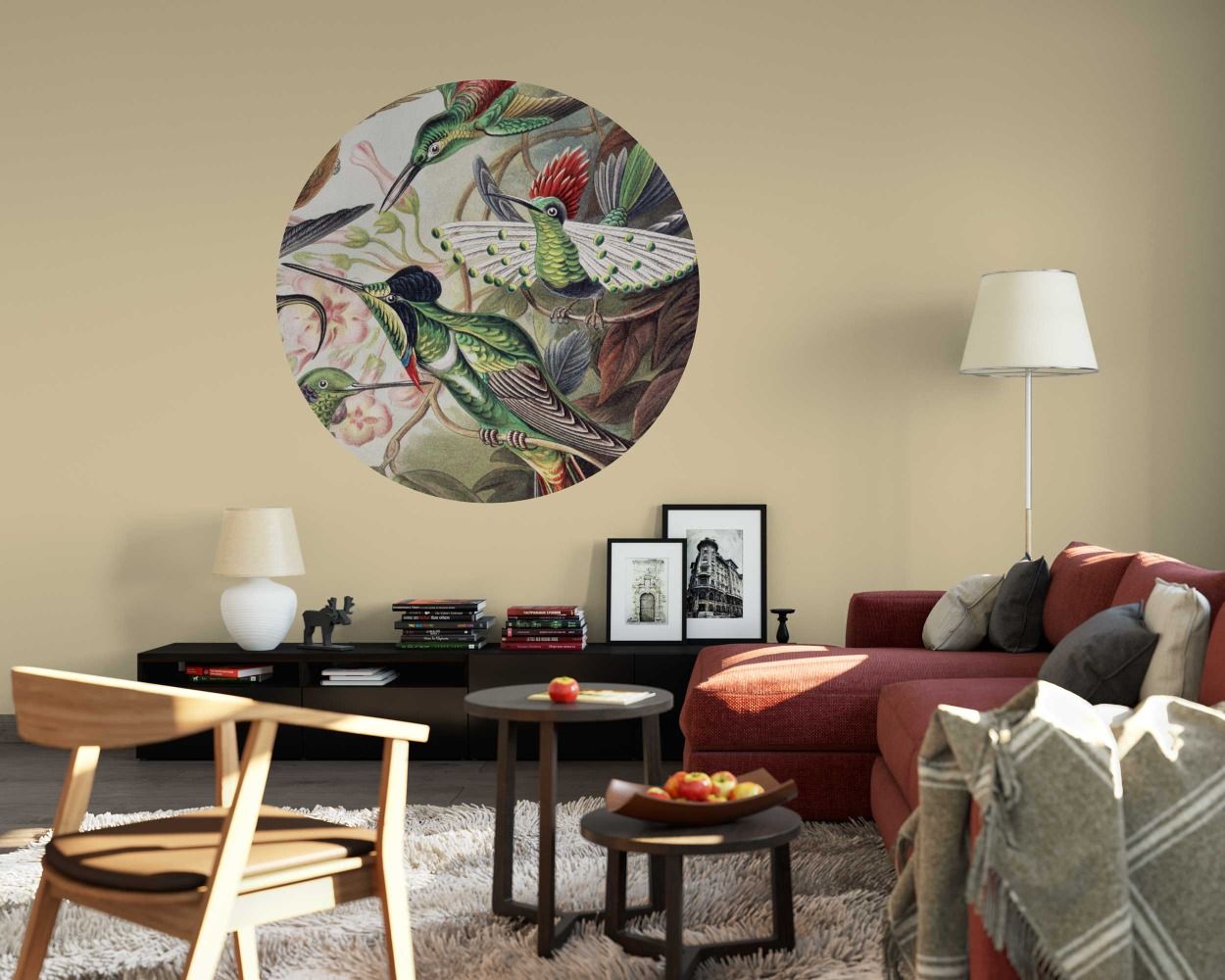 Beautiful Group Hummingbirds Circle Wall Stickers