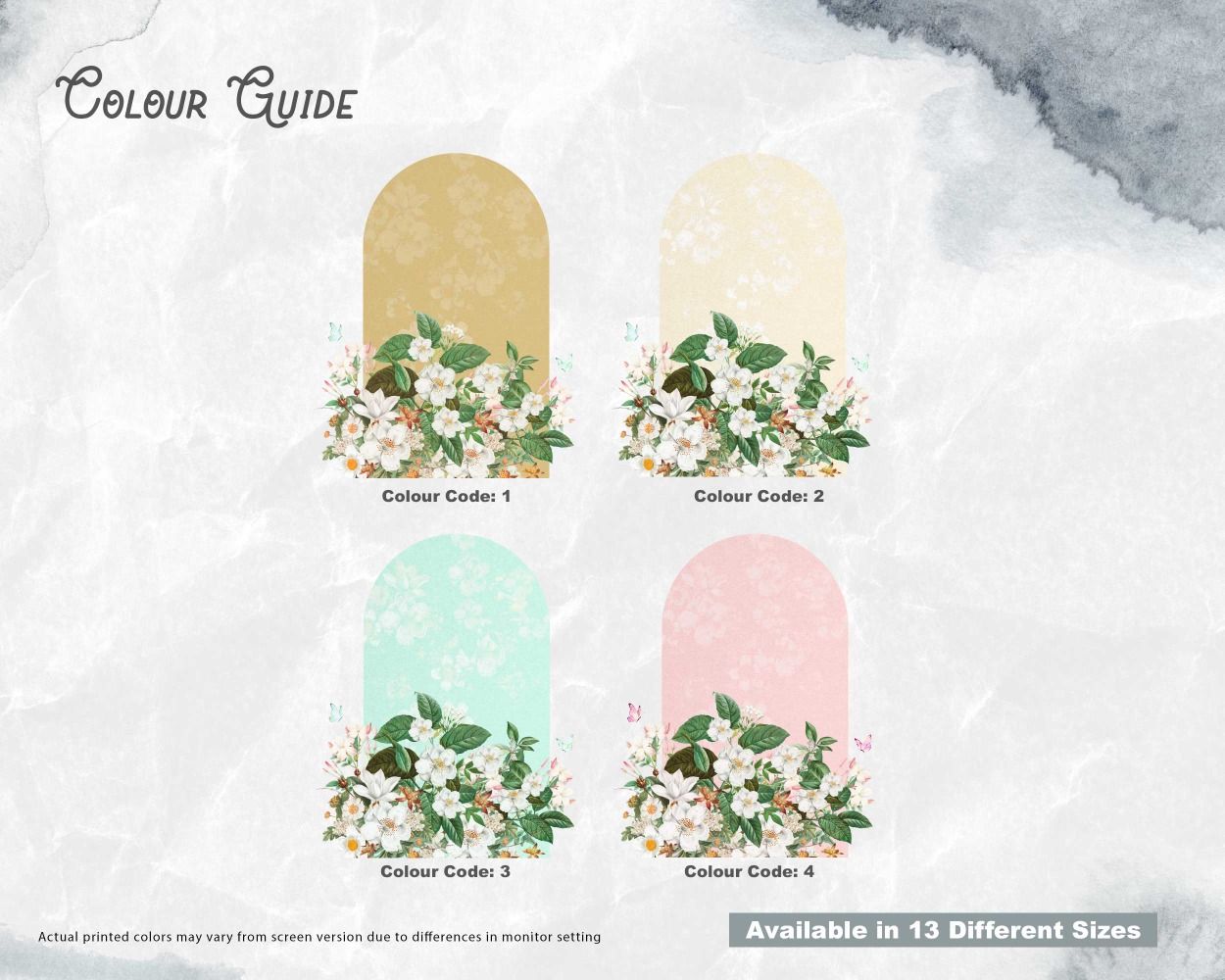 Jasmine Flower And Textured Arch Wall Stickers