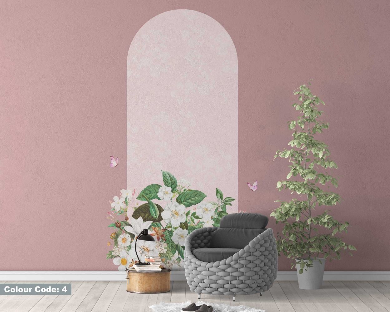 Best Beautiful Jasmine Flower And Textured Arch Wall Decals