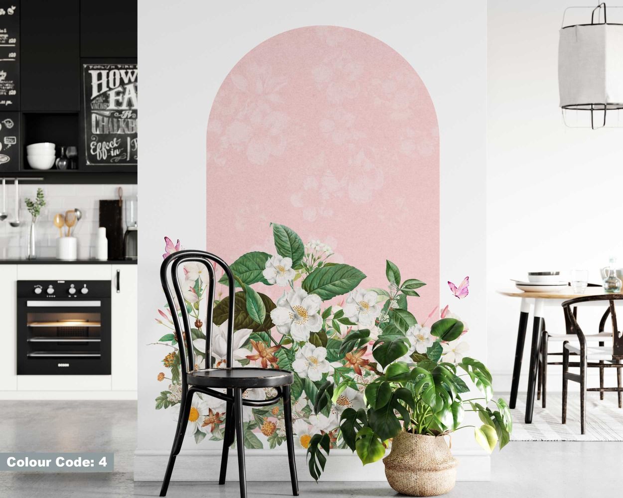 Best Beautiful Jasmine Flower And Textured Arch Wall Decals For Bedroom Decor 
