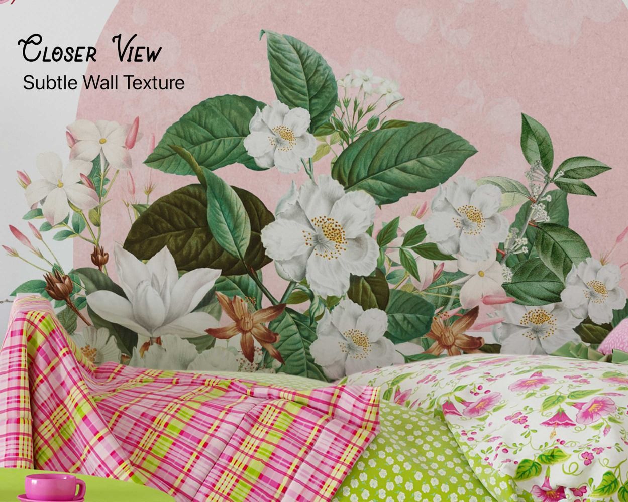 Best Beautiful Jasmine Flower And Textured Arch Wall Stickers For Bedroom Decor 