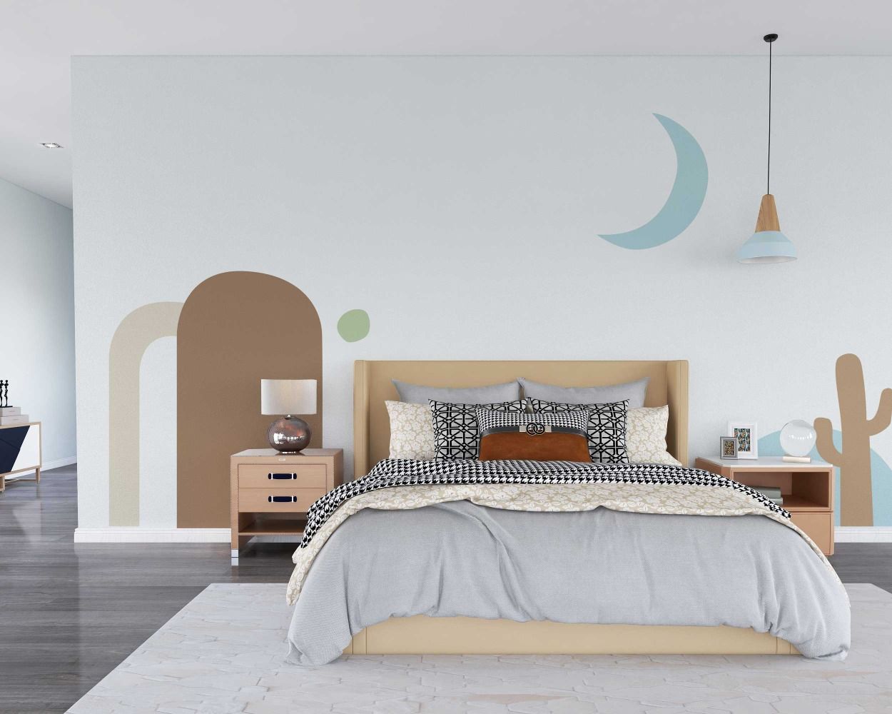 Beautiful Modern Boho Wall Stickers For Bedroom Headboard Decoration 