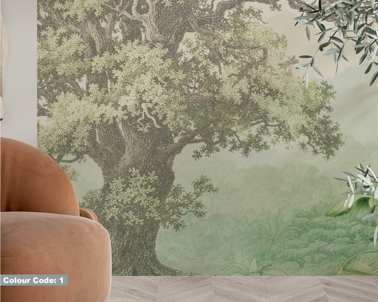 Beautiful Forest Illustration Arch Wall Stickers