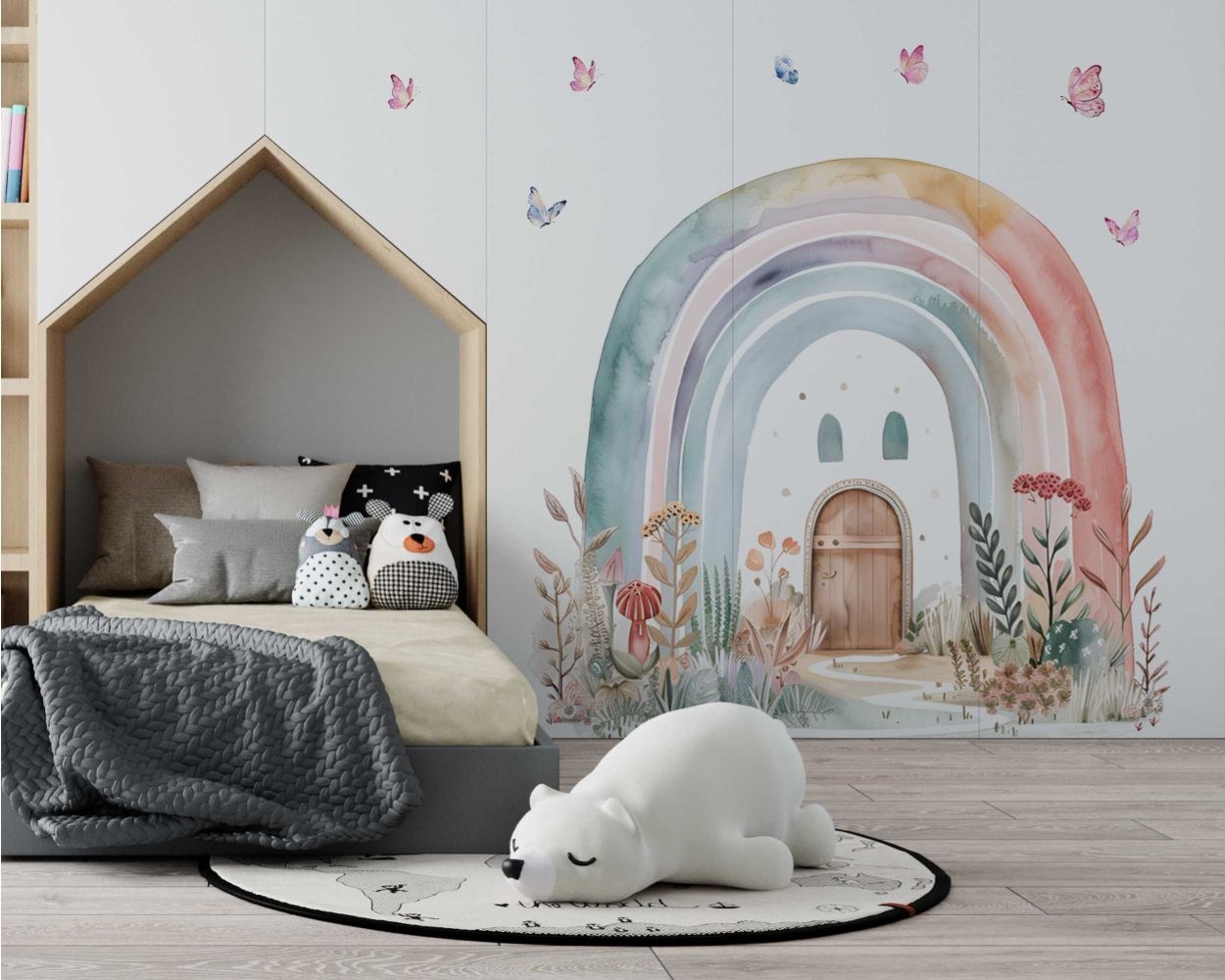 Best Beautiful Rainbow Watercolor Vinyl Wall Decals For Nursery Decor 