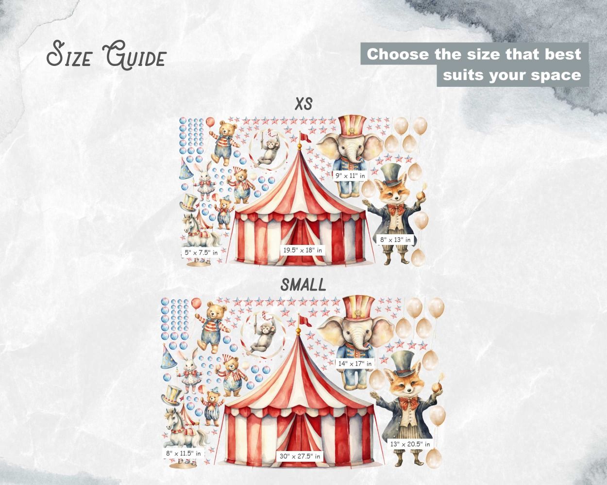 Best Cute Animal Circus Wall Decals For baby nursery decor
