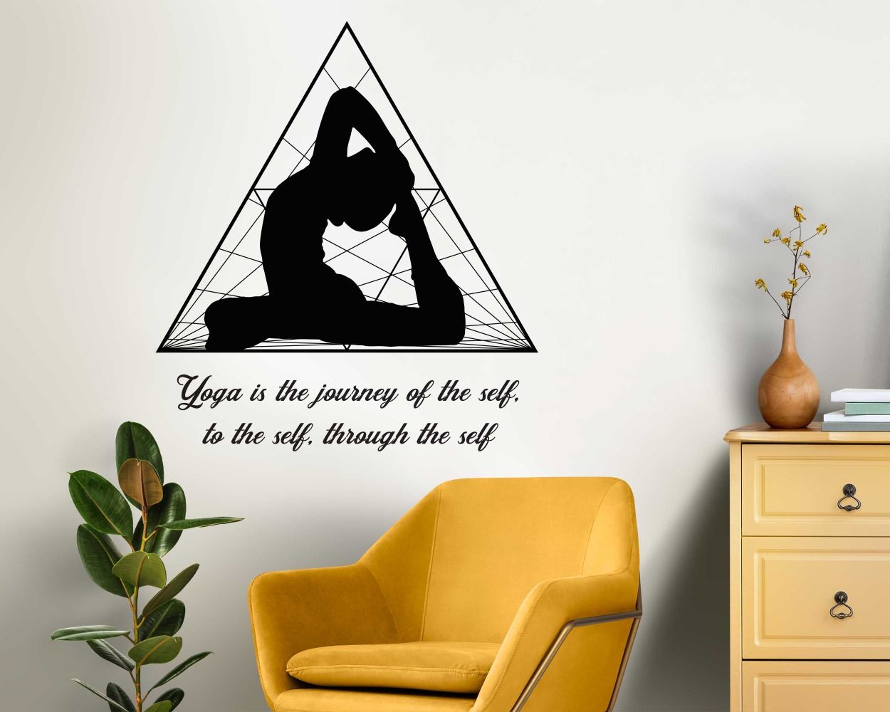 Beautiful Simple Yoga Meditation Quote Wall Decals For Mind Relaxation 