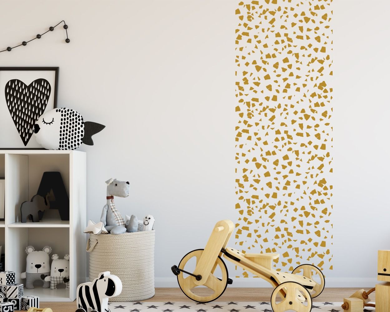 Beautiful Terrazzo Pattern Black Texture Wall Stickers For Living Room Decor 