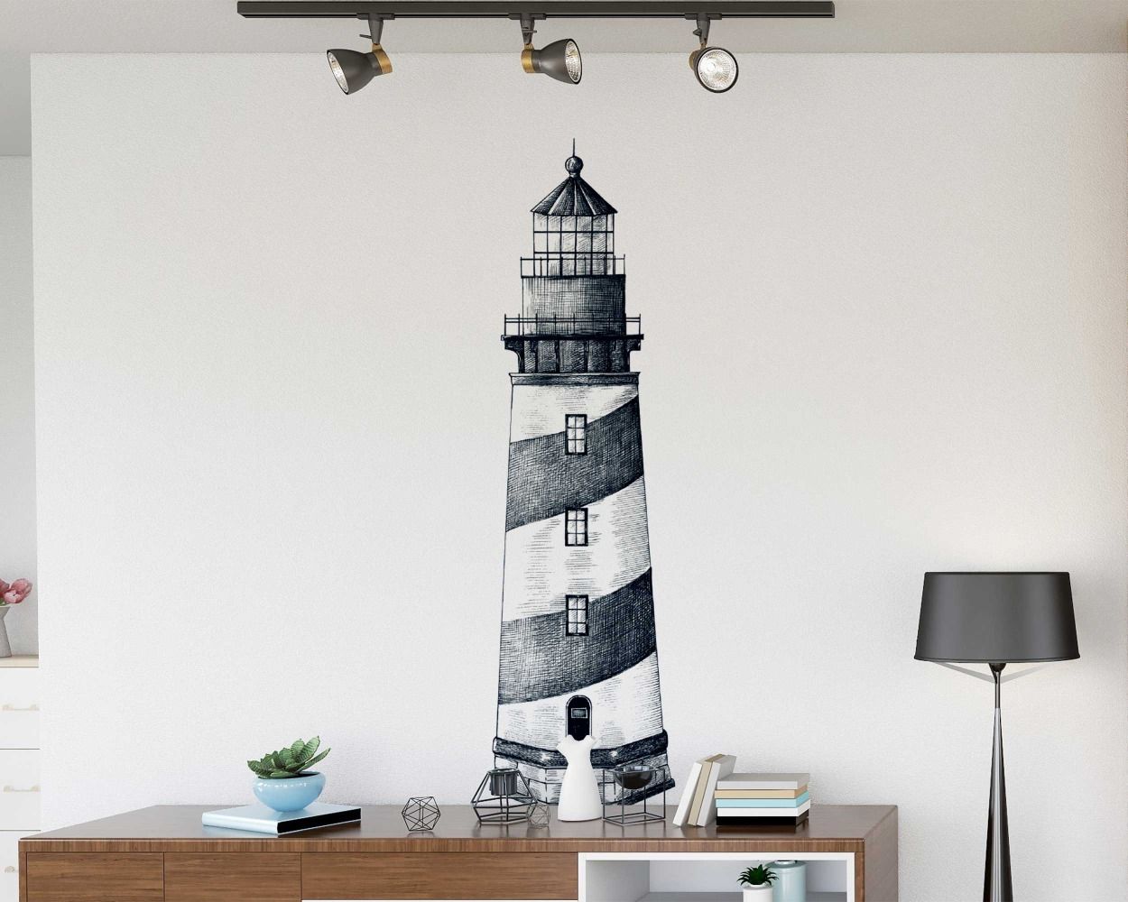 Beautiful Vintage Style Old Lighthouse Vinyl Wall Stickers For Home Decoration 