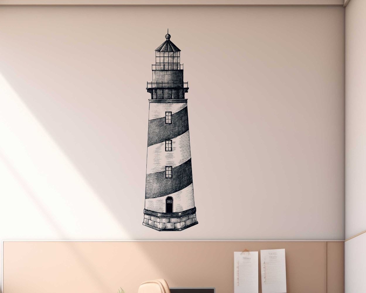 Beautiful Vintage Style Old Lighthouse Vinyl Wall Decals For Home Decoration 