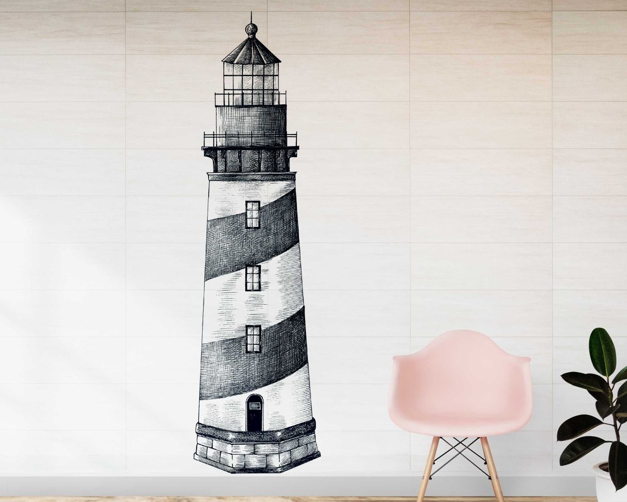 Beautiful Vintage Style Old Lighthouse Vinyl Wall Stickers